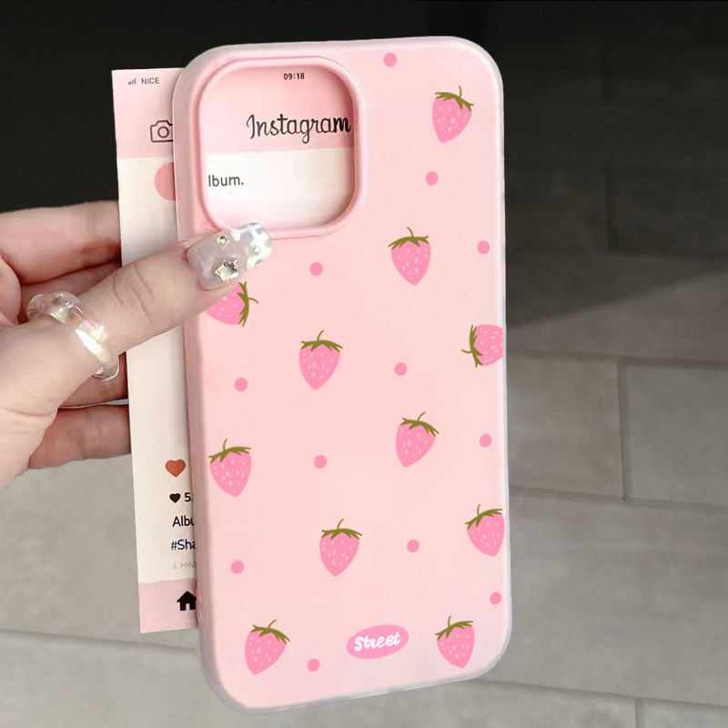 Samsung Galaxy S24 - Sweet Pink Strawberry Pattern Phone Case